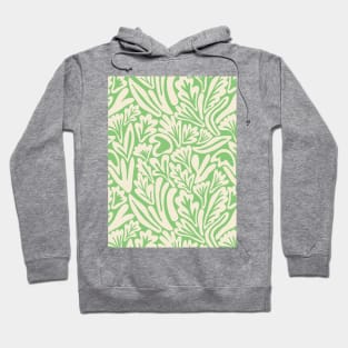 Abstract boho leaf and flower pattern in mint green Hoodie